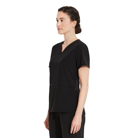 Scrubstar Black V Neck Short Sleeve V-Neck Scrub Top Size Medium - Picture 3 of 15